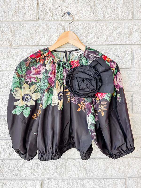 Sea NY Viktoria Print Bubble Cropped Top