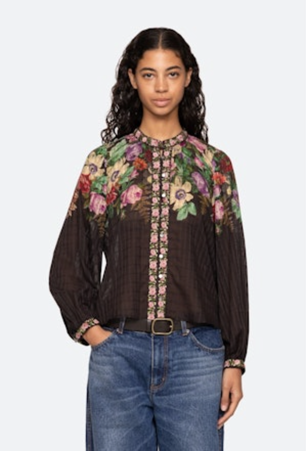 Sea NY Viktoria Print Long Sleeve Blouse - Multi