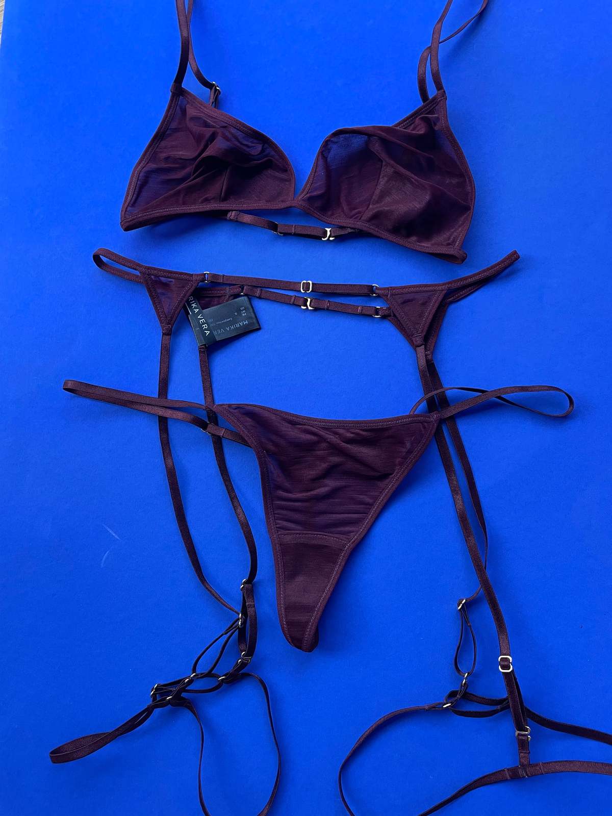 Marika Vera Moore Garter Belt - Burgundy - Image 1 of 4