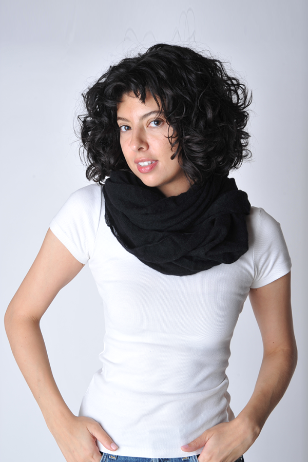 Botto Giuseppe Classic Knit Cashmere Tube Scarf - Black