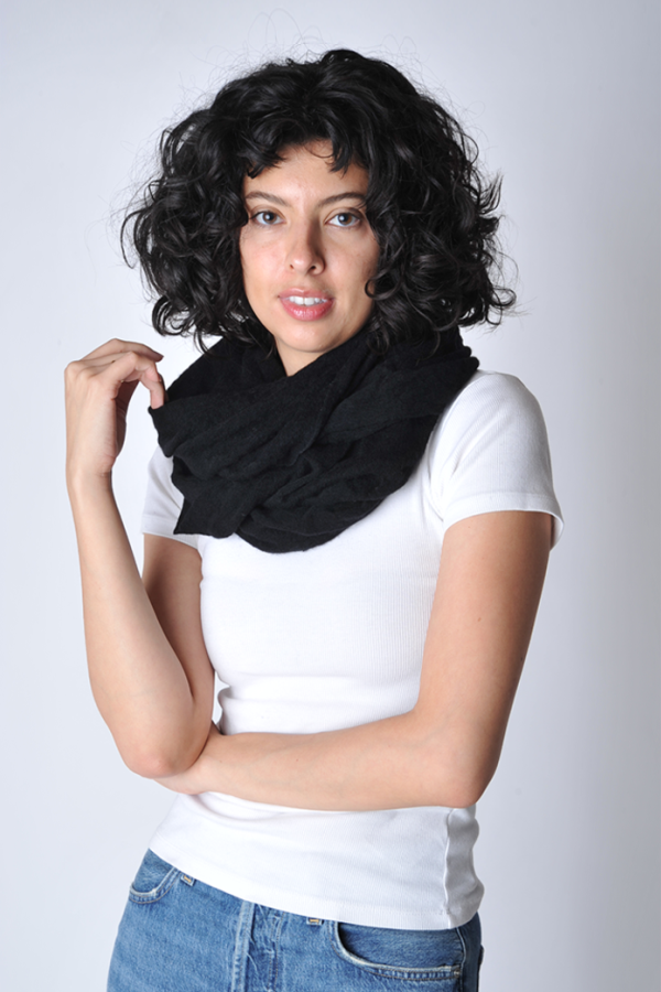 Botto Giuseppe Classic Knit Cashmere Tube Scarf - Black