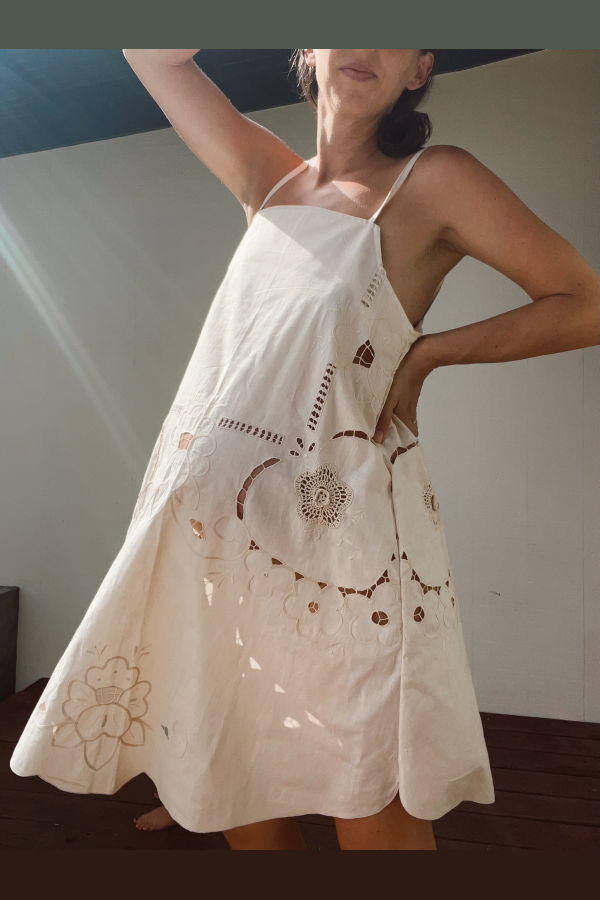 Fin and Ray A Line Scalloped Edge Dress