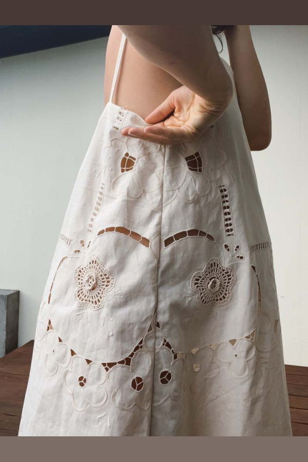 Fin and Ray A Line Scalloped Edge Dress