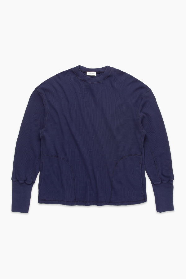 Nicholas Daley Waffle Crewneck - Navy