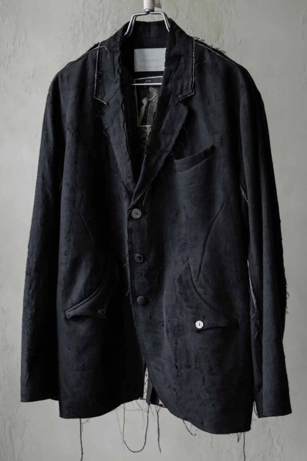 Professor.E Frayed Blazer - Black