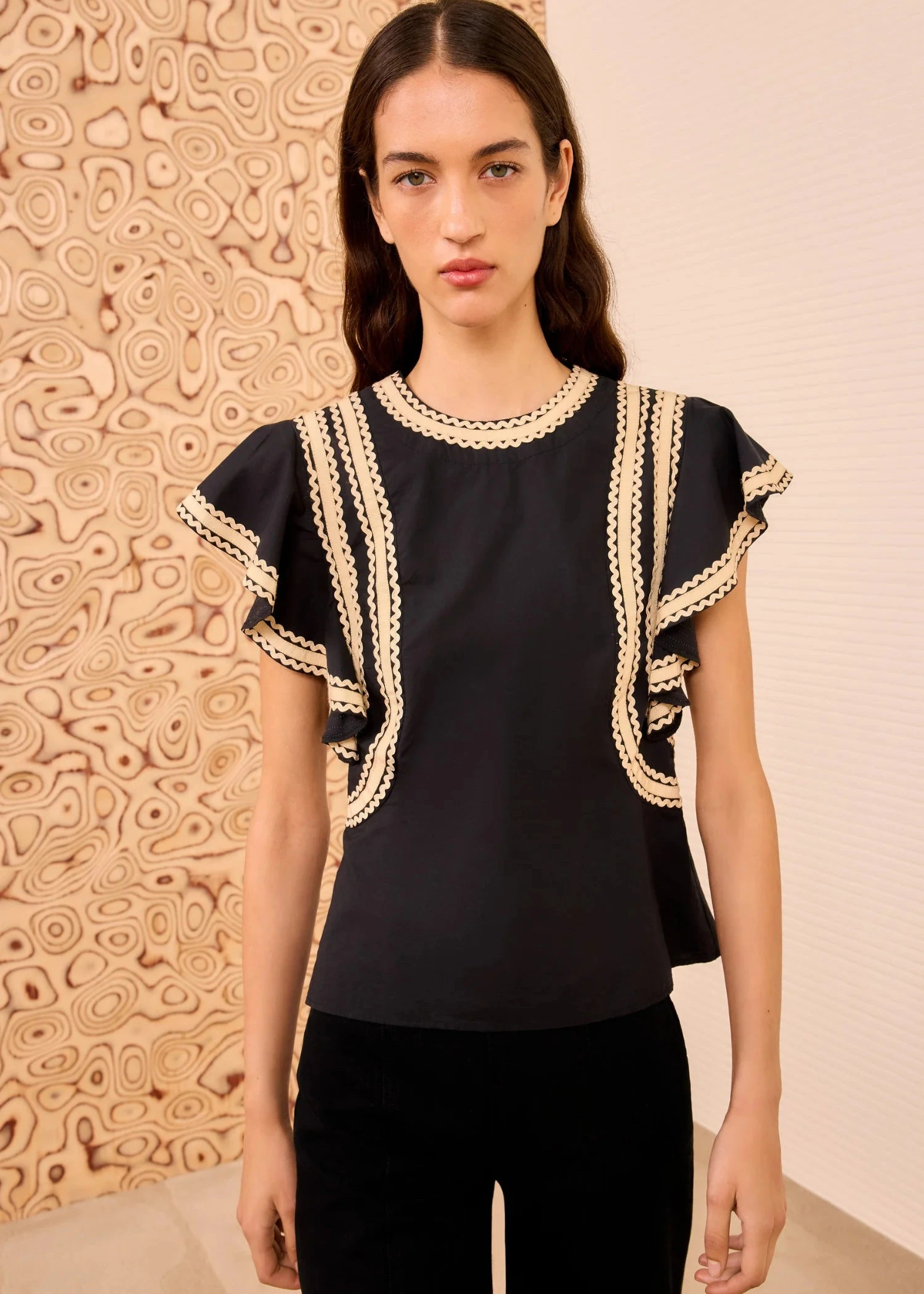 Ulla Johnson Anora Flutter Sleeve Top - Image 1 of 4