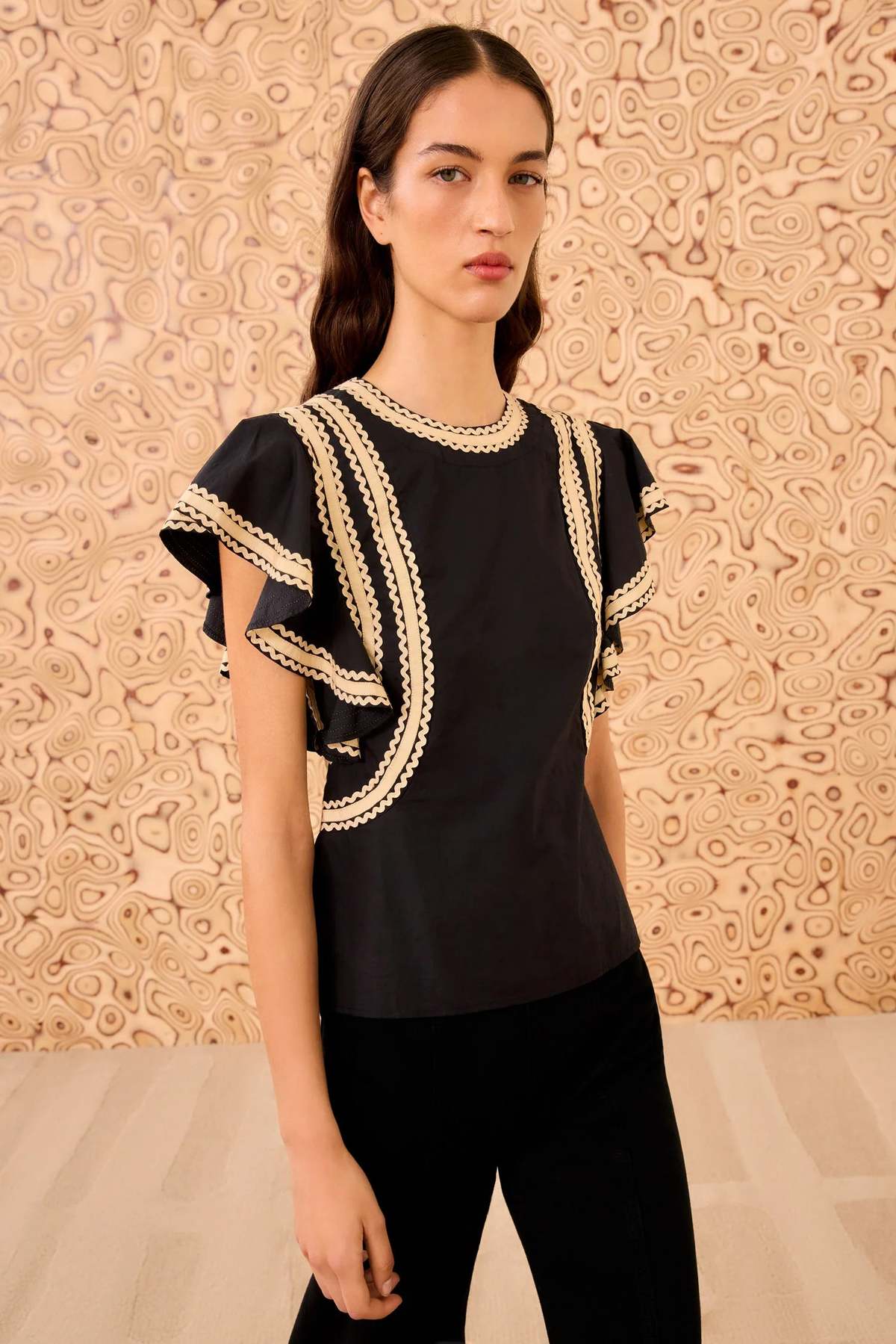 Ulla Johnson Anora Flutter Sleeve Top - Image 2 of 4