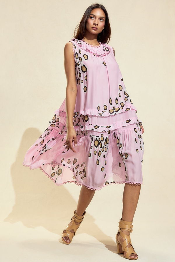 Cynthia Rowley Amalfi Sleeveless Dress - Pink/Gold