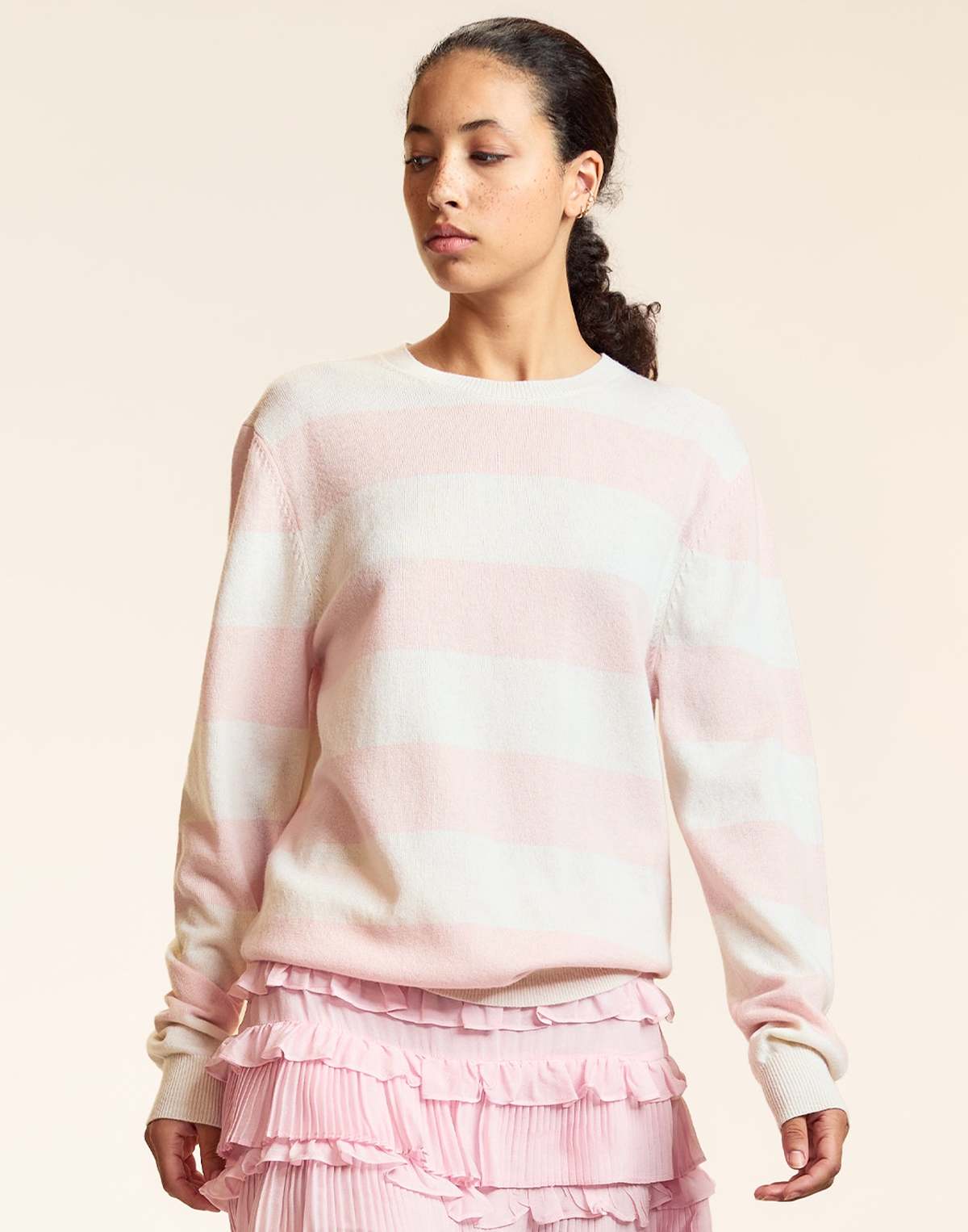 Cynthia Rowley Lucky Stripes Cashmere Sweater - Image 1 of 5