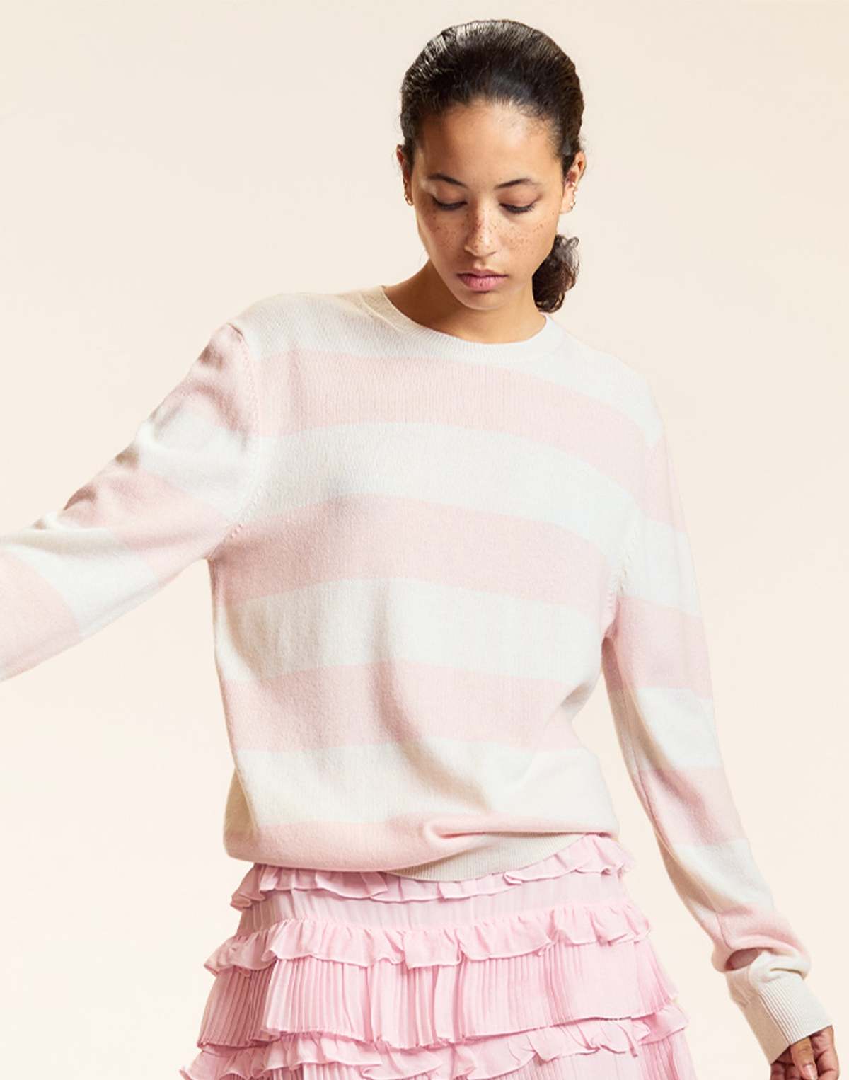 Cynthia Rowley Lucky Stripes Cashmere Sweater - Image 3 of 5