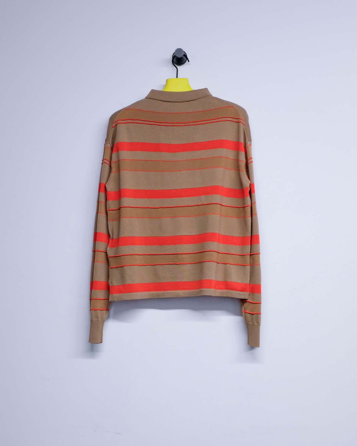 JW ANDERSON Biscuit Striped Cotton Knitted Rugby Polo - Image 2 of 2