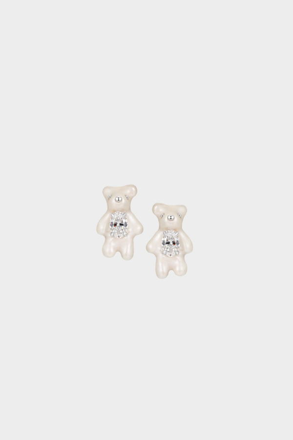 YVMIN Mini Pearlescent Bear Earrings