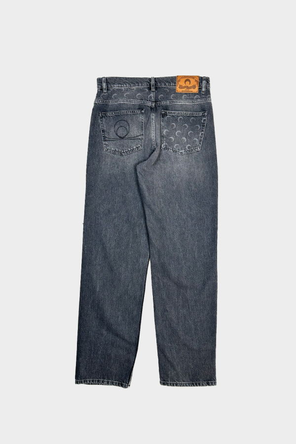 MARINE SERRE Moon Laser Grey Wash Straight Jeans