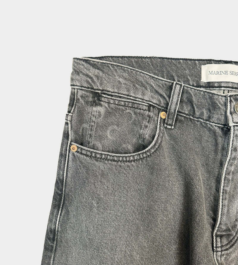 MARINE SERRE Moon Laser Grey Wash Straight Jeans
