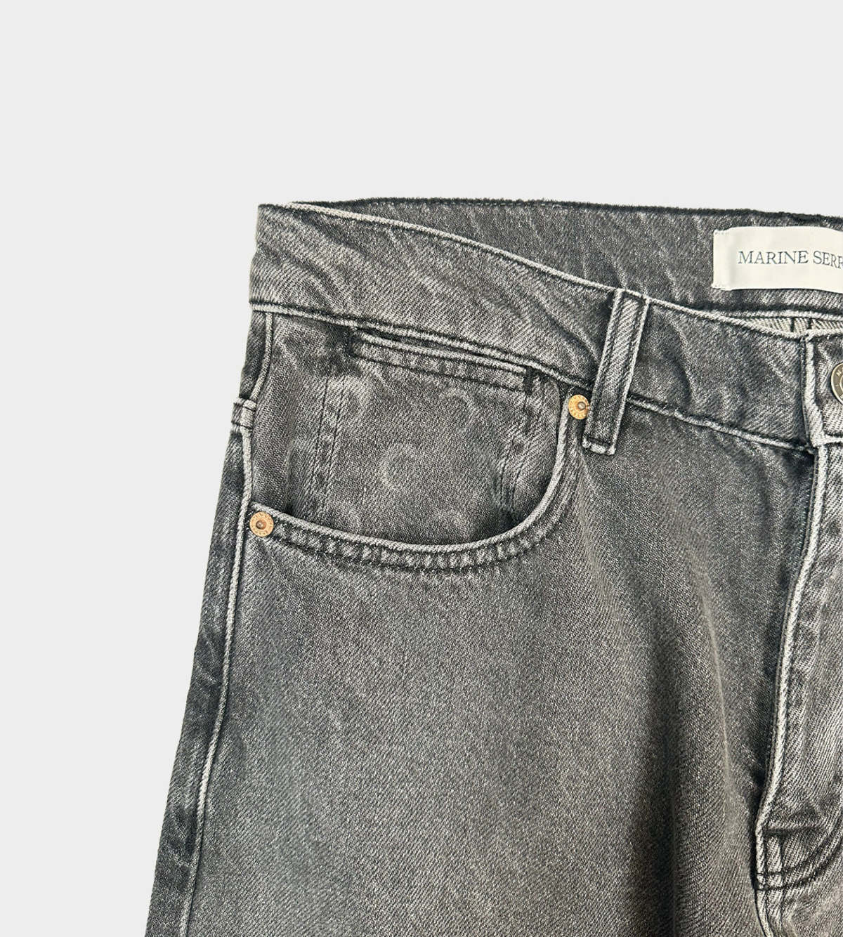 MARINE SERRE Moon Laser Grey Wash Straight Jeans - Image 3 of 4