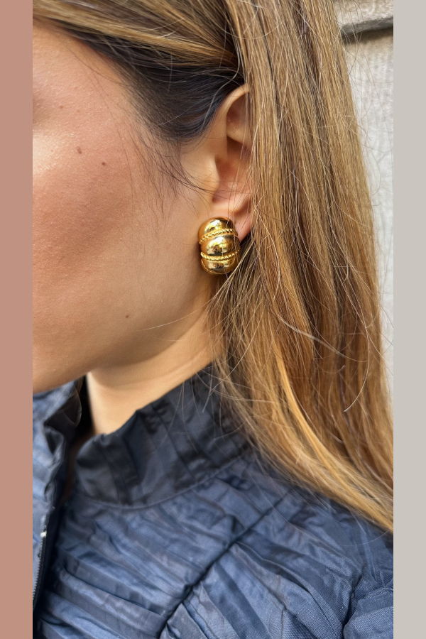 Christian Dior Vintage Rope Detail Earrings - Gold Tone