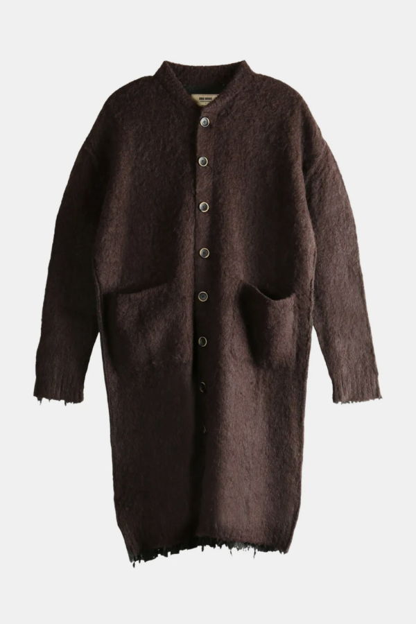 Uma Wang Two-Tone Cardigan - Dark Grey/Brown