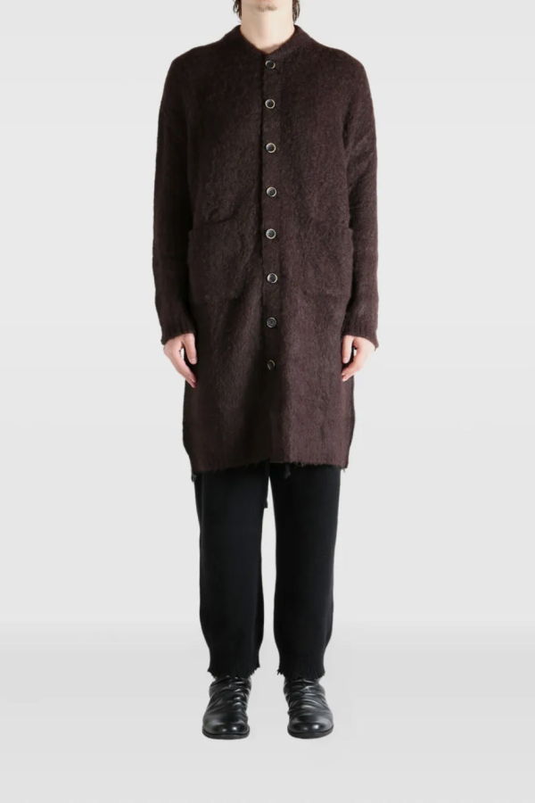 Uma Wang Two-Tone Cardigan - Dark Grey/Brown