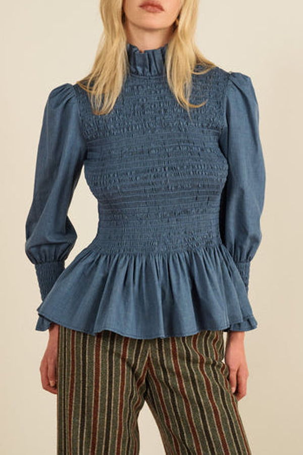 Maria de la Orden Aleria Shirt - Indigo Blue