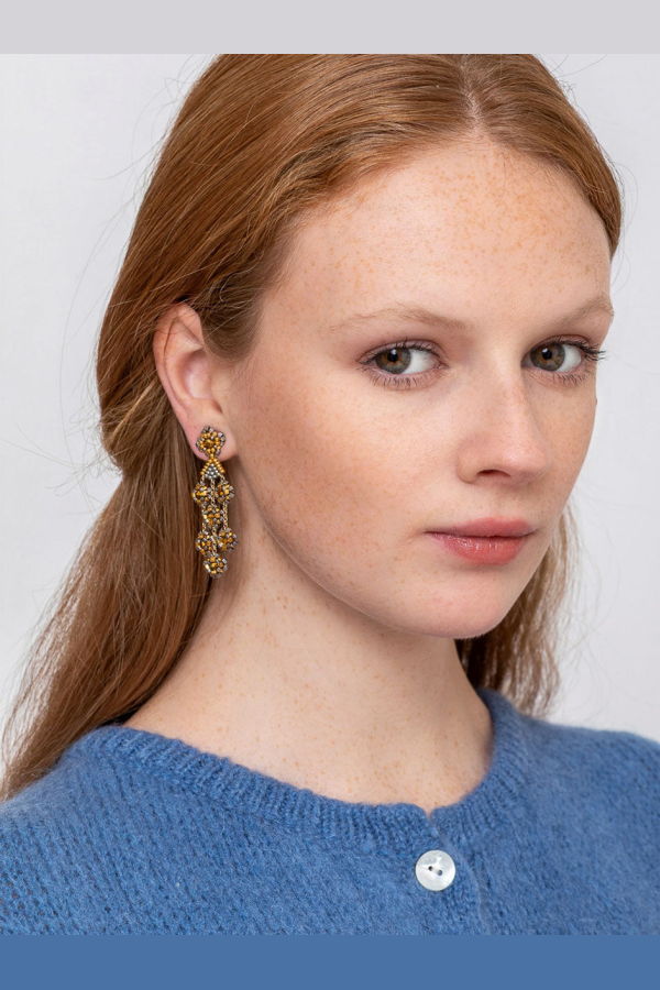 Miguel Ases Dangle Post Earrings - 14K