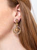 Miguel Ases Round with Flower Center Post Earrings - Thumbnail 1