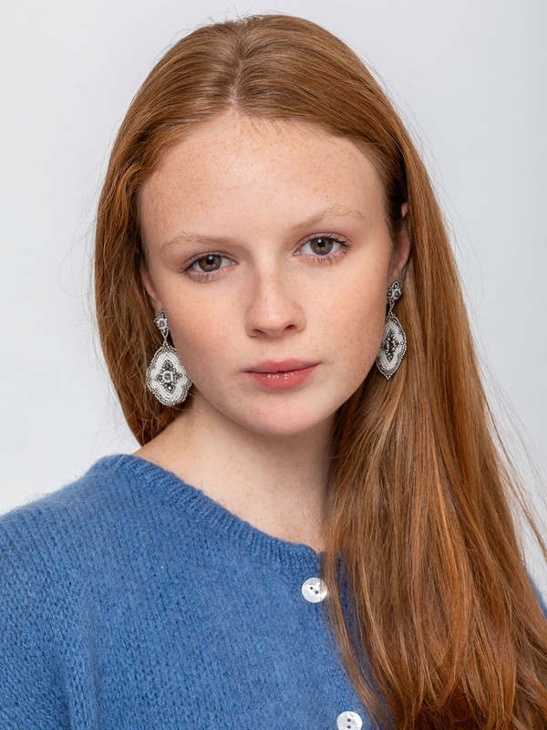 Miguel Ases Scallop Drop Earrings