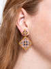 Miguel Ases Triangle Beaded Post Earrings - 14K - Thumbnail 2