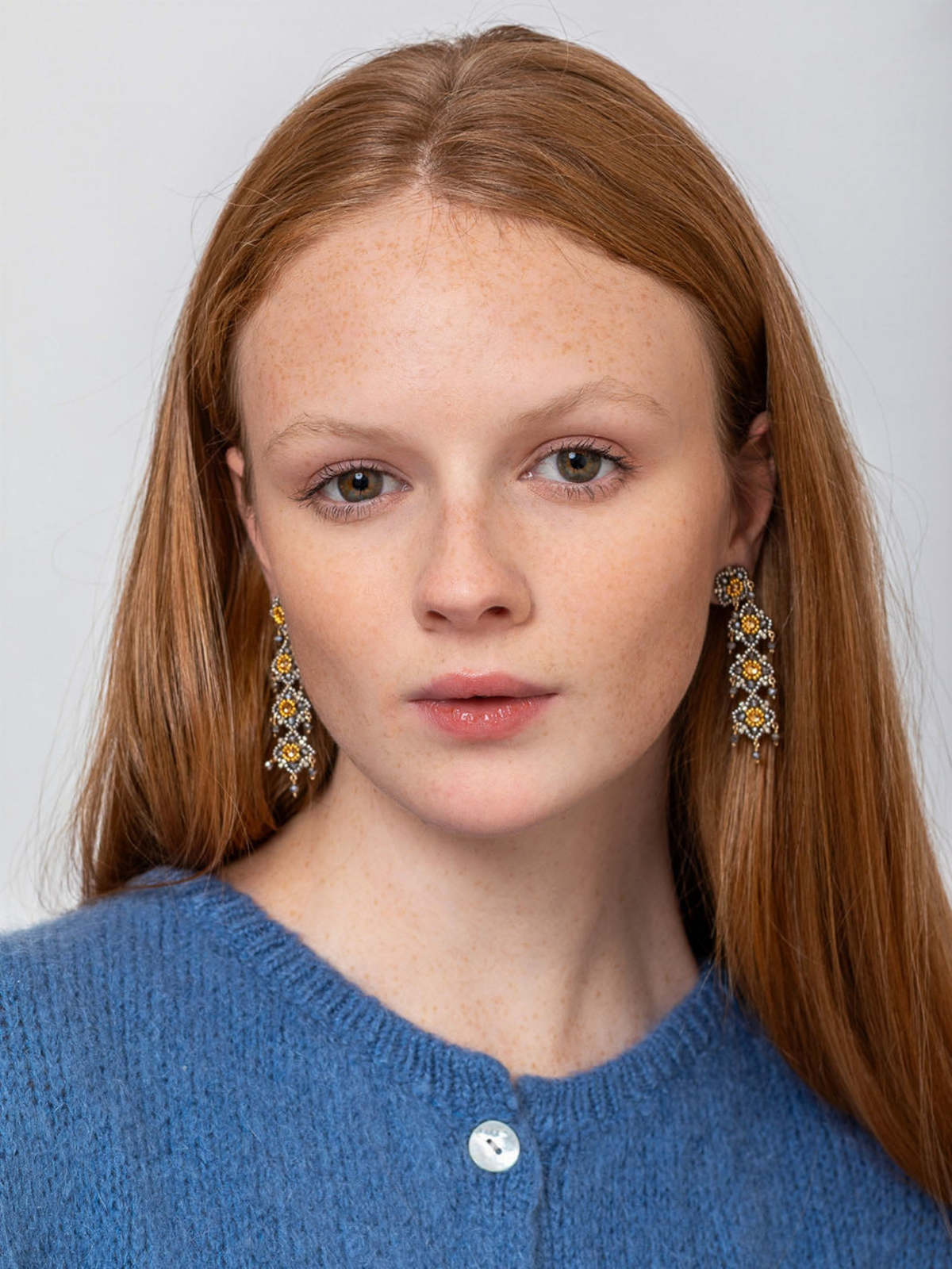 Miguel Ases Triple Drop Post Earrings - 14K - Image 2 of 2