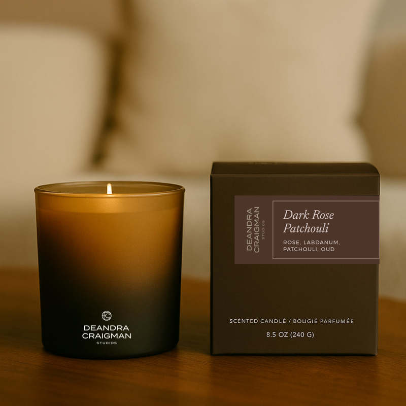DeAndra Craigman Studios Dark Rose Patchouli Candle & Playlist