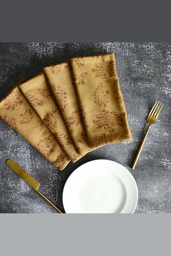 Ichcha Ethically Made Cotton Dinner Napkins (Set of 4) Napkins
