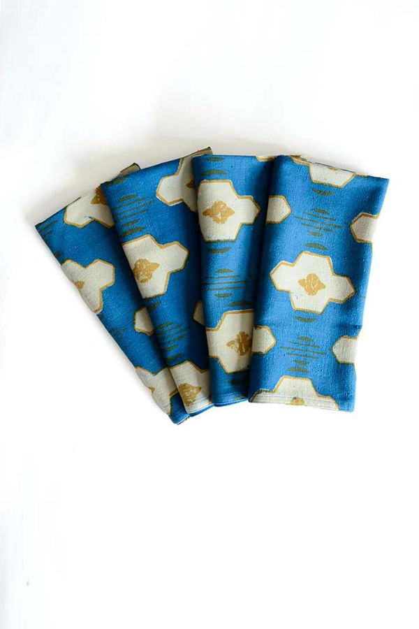 Ichcha Modern Block Print Cloth Napkins (Set of 4)