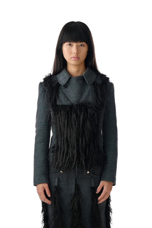 fey fey WORLDWIDE Shadowy Fur Blazer