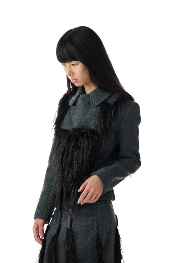 fey fey WORLDWIDE Shadowy Fur Blazer
