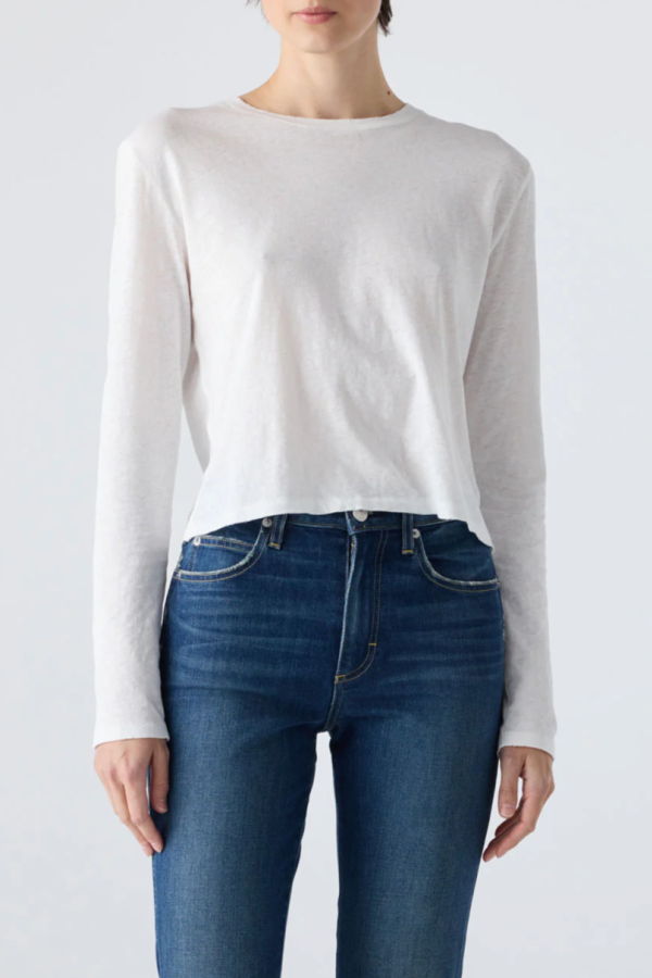 AMO DENIM Linen Long Sleeve Babe Tee