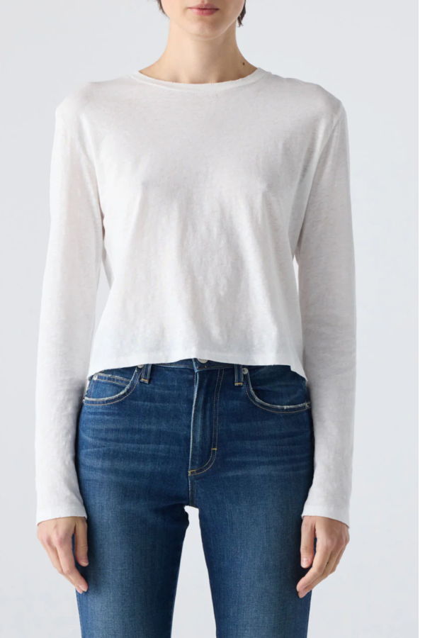 AMO DENIM Linen Long Sleeve Babe Tee