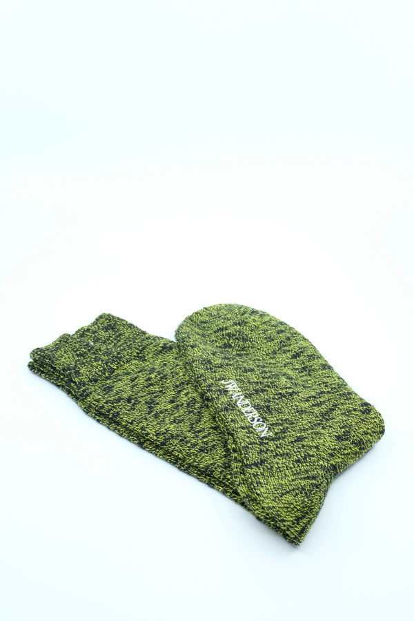 JW ANDERSON Black & Green Cotton Slub Sock