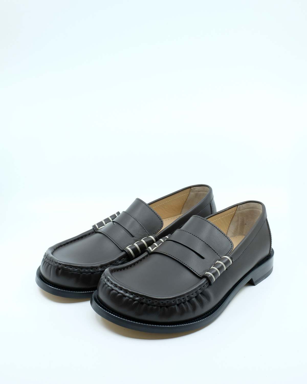 JW ANDERSON Chocolate Brown Calf Leather Moccasin Loafer - Image 1 of 6