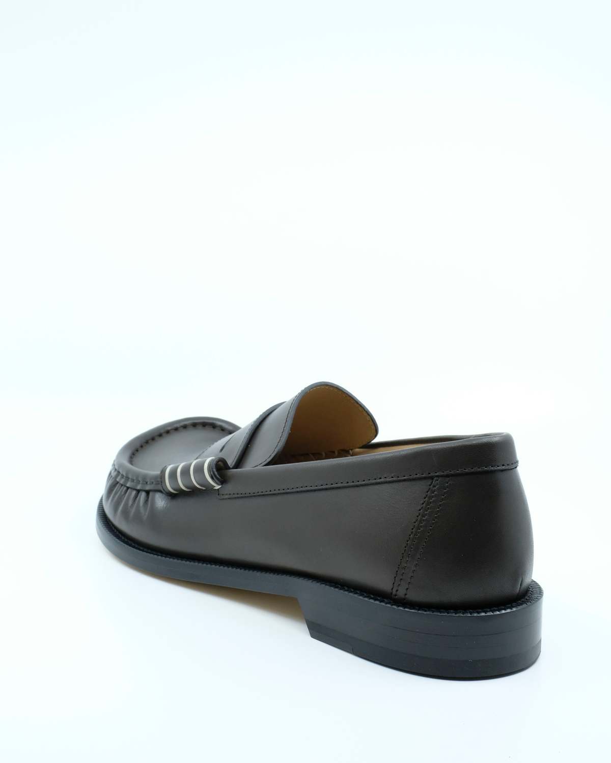 JW ANDERSON Chocolate Brown Calf Leather Moccasin Loafer - Image 3 of 6