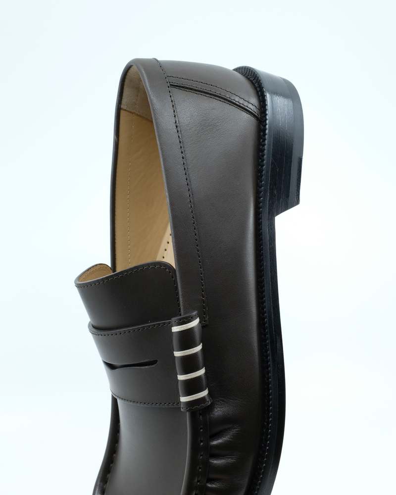 JW ANDERSON Chocolate Brown Calf Leather Moccasin Loafer