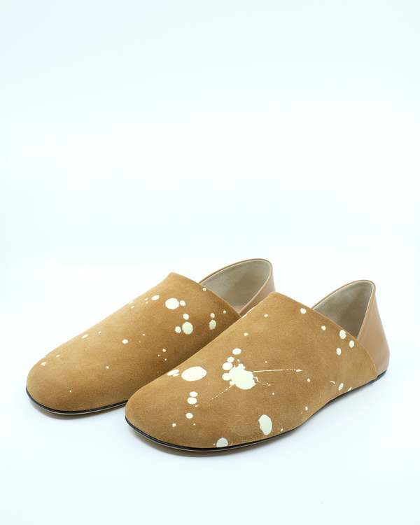 JW ANDERSON Tan & Cream Suede Slipper Mule