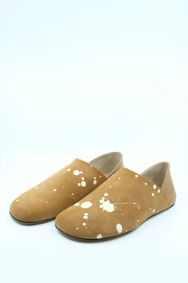 JW ANDERSON Tan & Cream Suede Slipper Mule