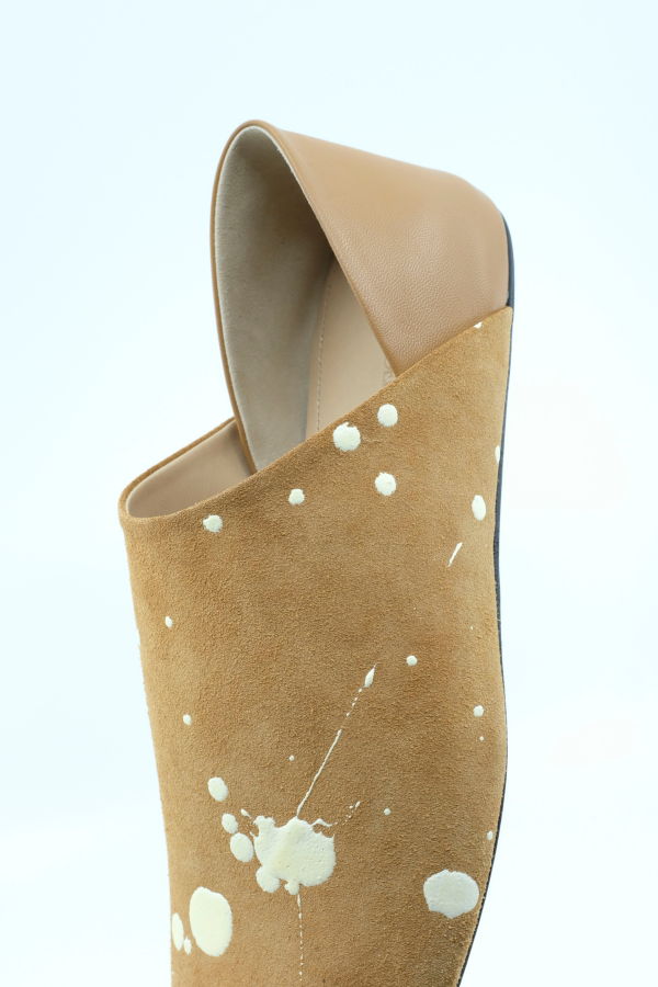 JW ANDERSON Tan & Cream Suede Slipper Mule