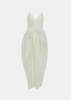 YANGKEHAN Cross-Back Gathered Silk Dress - White - Thumbnail 1