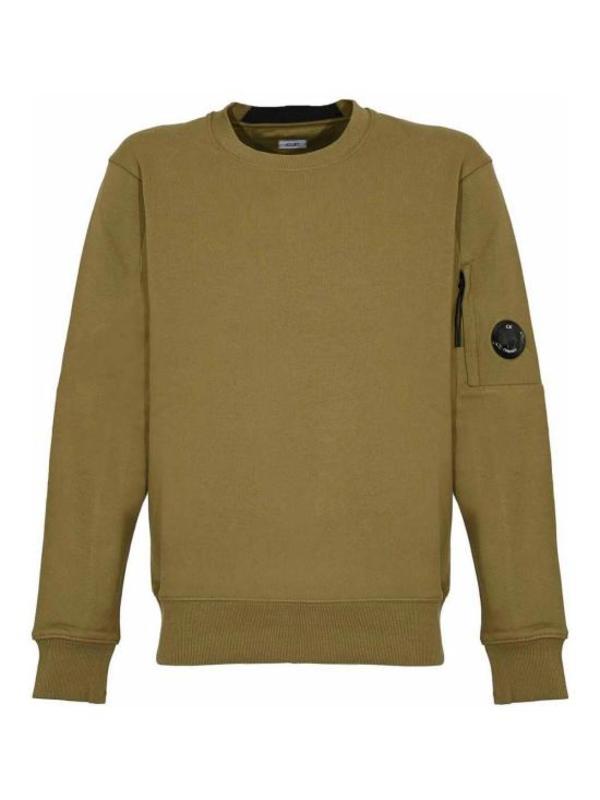 C.P. Company Light Fleece Crewneck Lens Sweatshirt - Capers