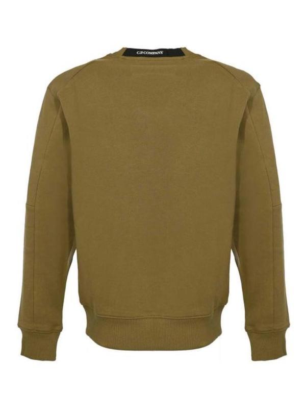 C.P. Company Light Fleece Crewneck Lens Sweatshirt - Capers
