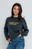 Sunny Somewhere Raglan Crew Sweatshirt - Vintage Black - Thumbnail 1