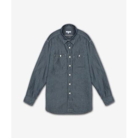 Engineered Garments PC Stripe Jersey High Mock Shirt - Black/Navy