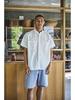 orSlow Short Sleeve Chambray Work Shirt - White - Thumbnail 4