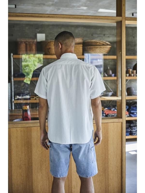 orSlow Short Sleeve Chambray Work Shirt - White