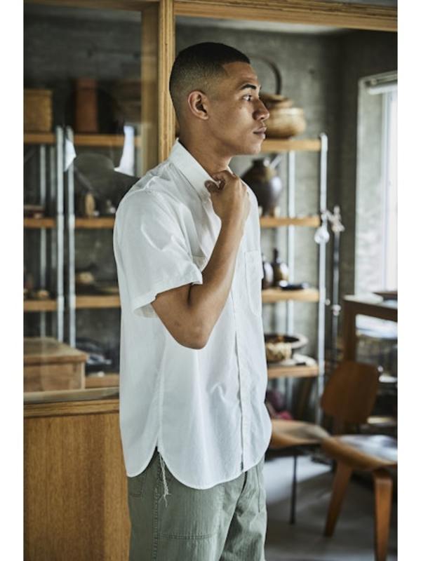 orSlow Short Sleeve Chambray Work Shirt - White